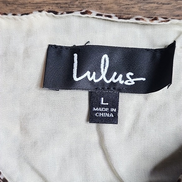 Lulus‎ Leopard Print Puff Sleeve Crop Top, Brown/Tan, Women's Size Large - Picture 4 of 8